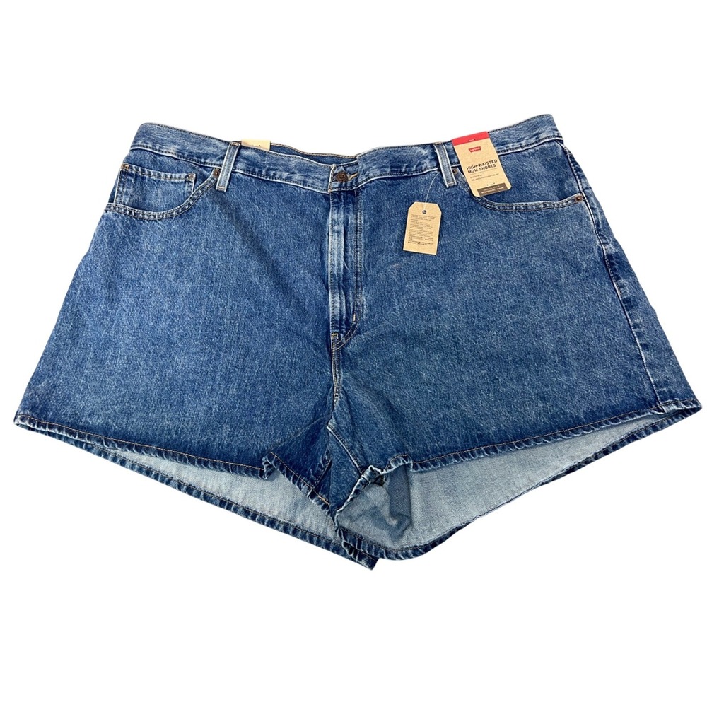 Levis High Waisted Mom Shorts Womens 26W Medium Wash Denim A1966-0001 NWT